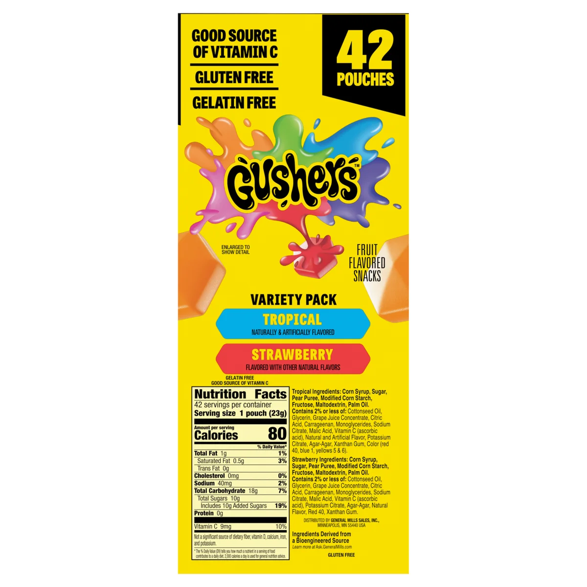 Gushers Fruit Flavored Snacks, Variety Pack, 0.8 oz, 42 ct - Image 2