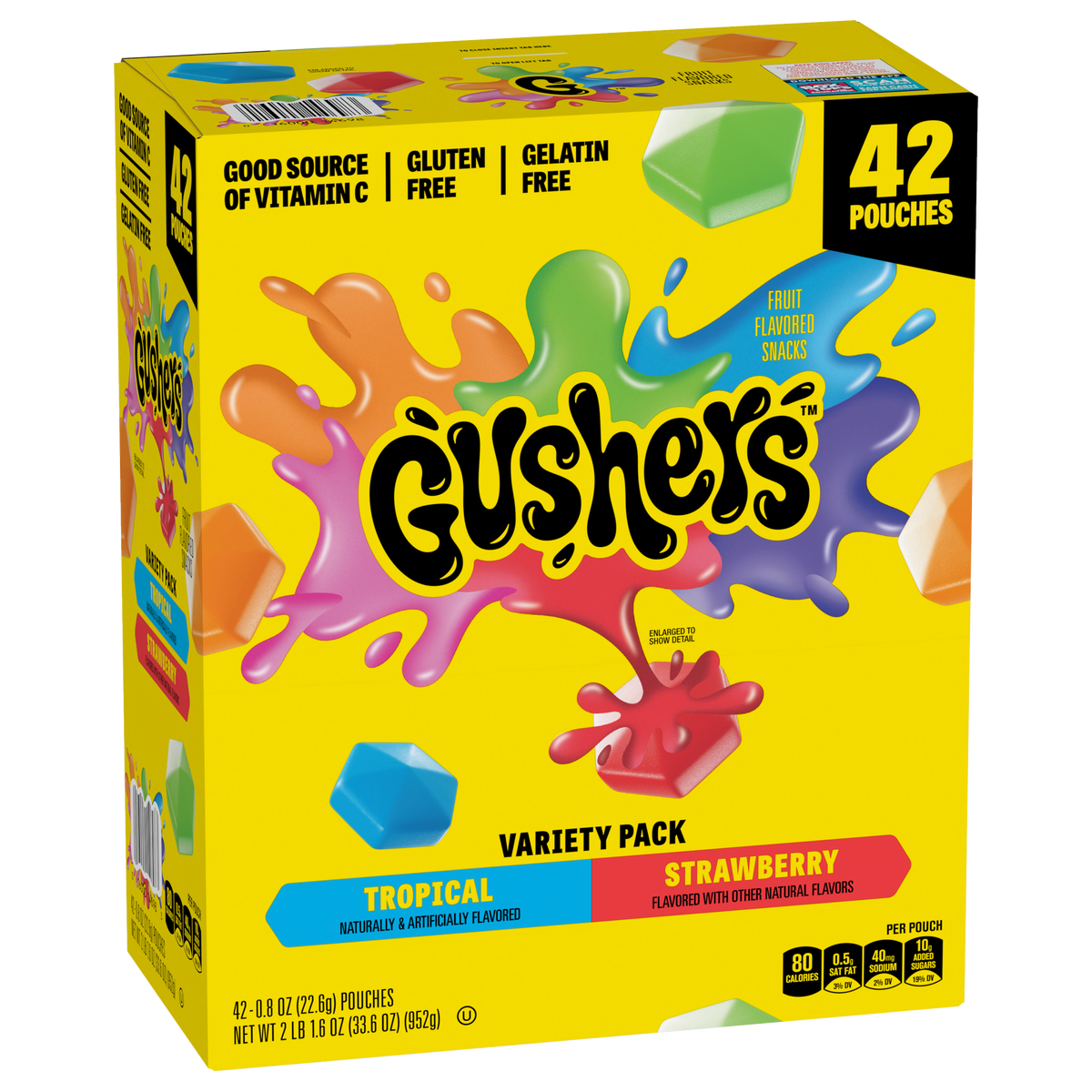 Gushers Fruit Flavored Snacks, Variety Pack, 0.8 oz, 42 ct - Image 3