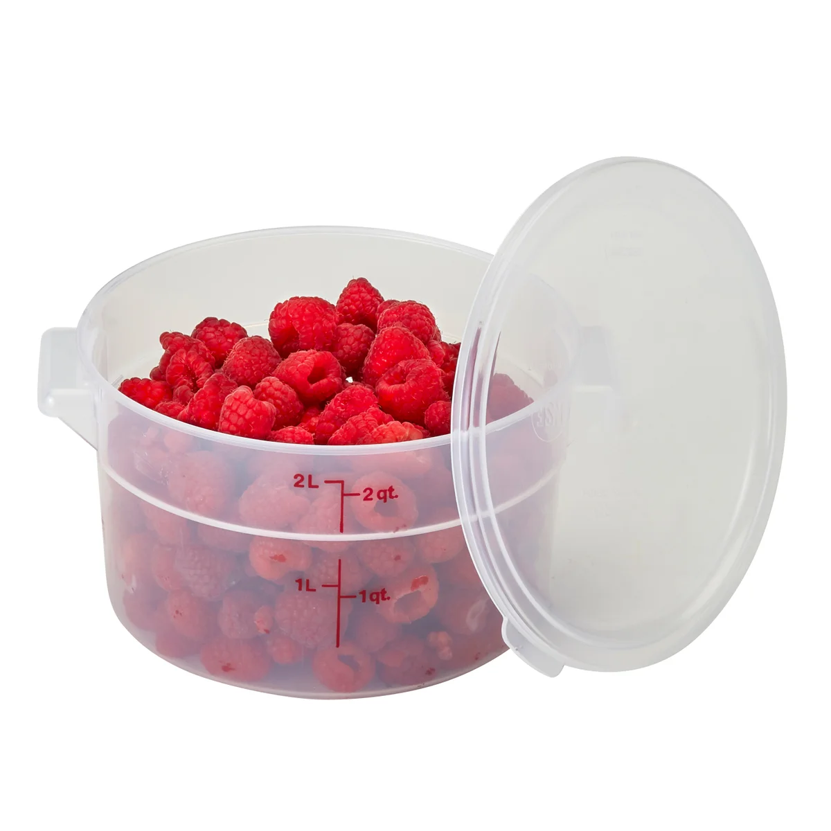 Cambro Round 2 Quart Food Storage Container with Lid, 3 ct - Image 2