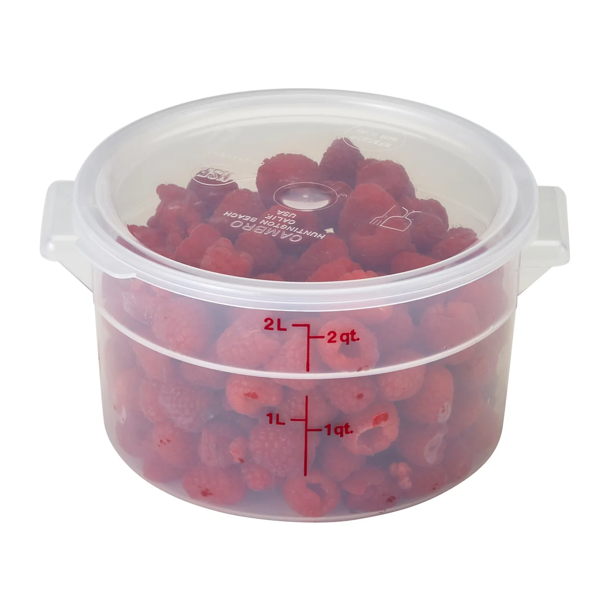 Cambro Round 2 Quart Food Storage Container with Lid, 3 ct - Image 3