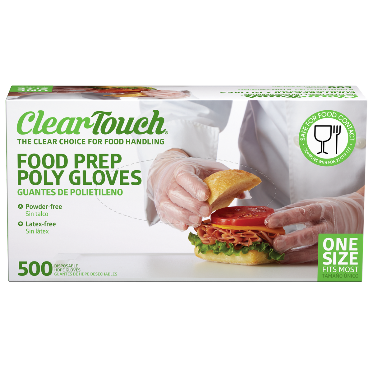 Clear-Touch Food Prep Poly Gloves, One Size, Clear, 2000 ct - Image 2