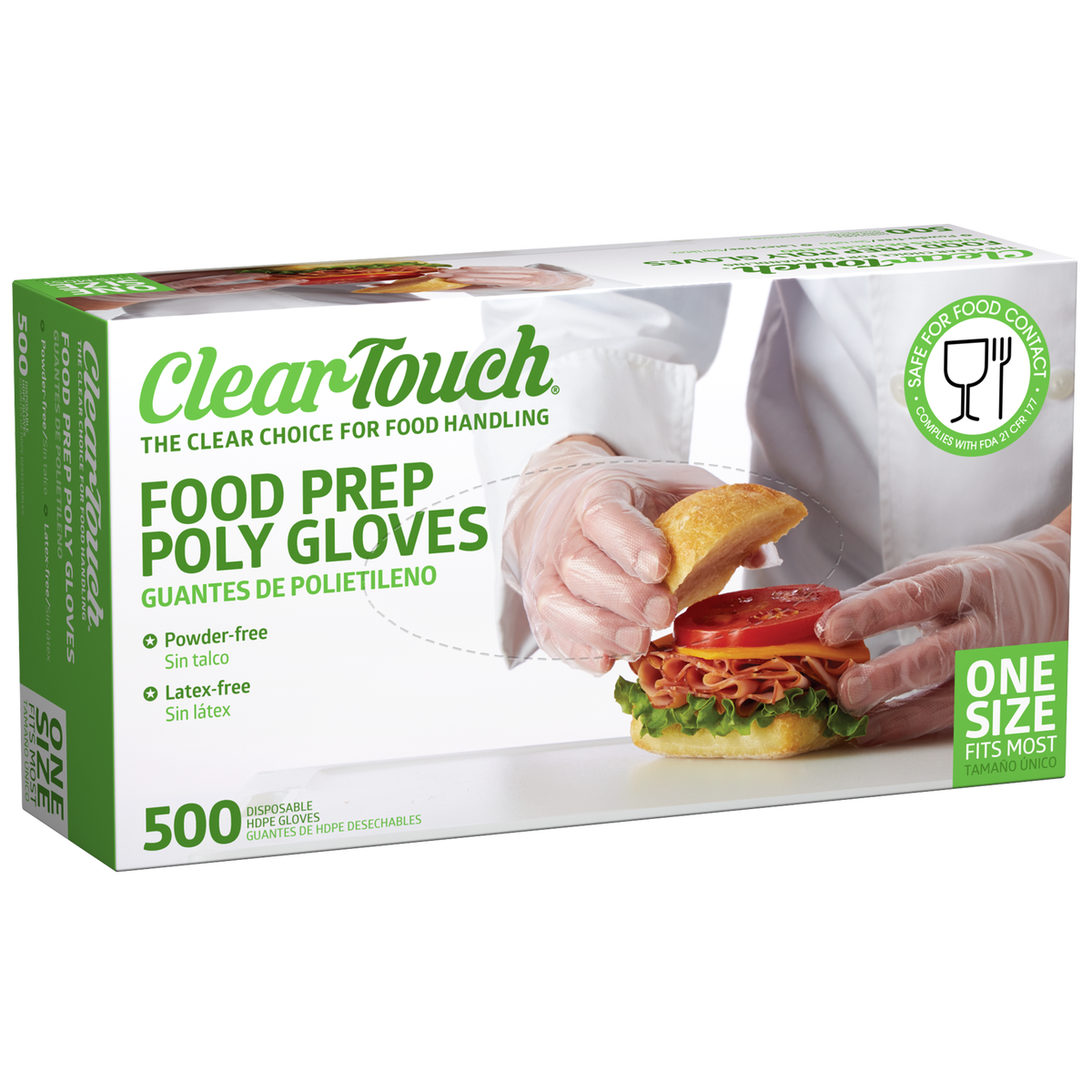 Clear-Touch Food Prep Poly Gloves, One Size, Clear, 2000 ct - Image 3