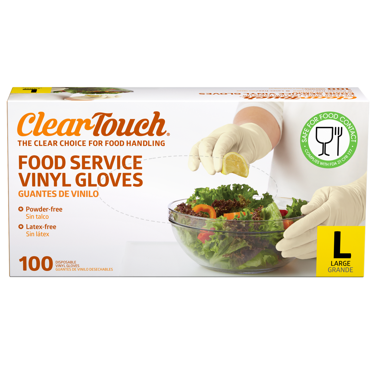Clear-Touch Food Service Vinyl Gloves, Large, White, 300 ct - Image 2