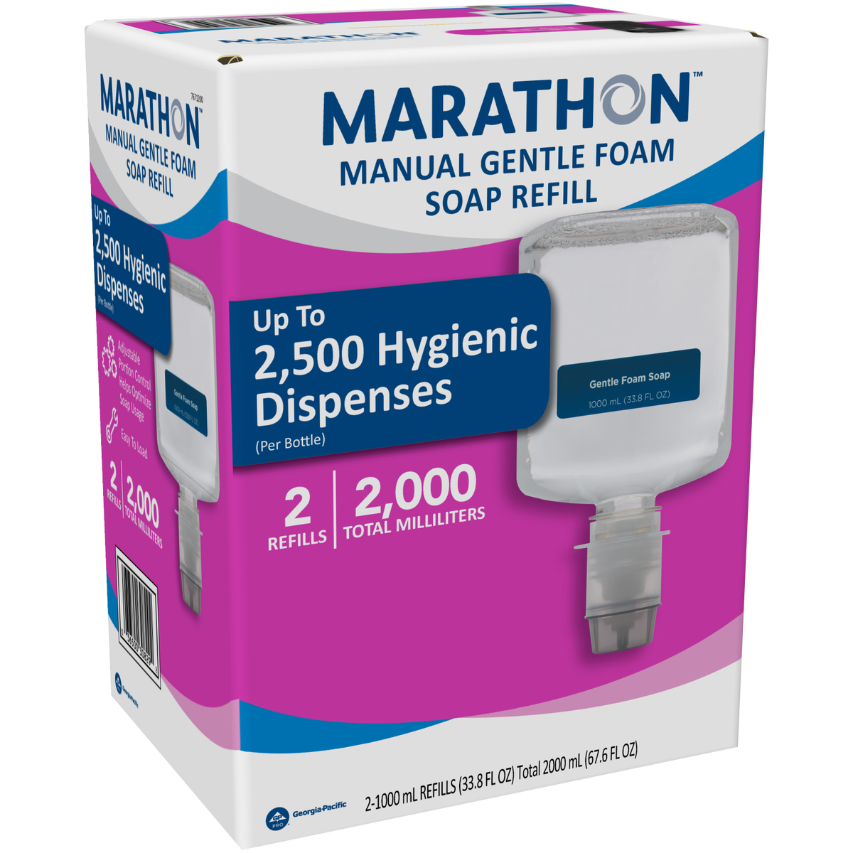 Marathon Manual Gentle Foam Soap Refill, 33.8 fl oz, 2 ct