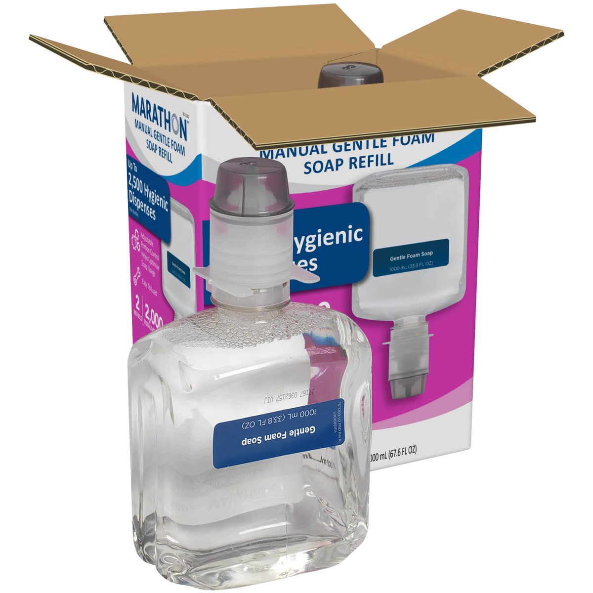 Marathon Manual Gentle Foam Soap Refill, 33.8 fl oz, 2 ct - Image 2