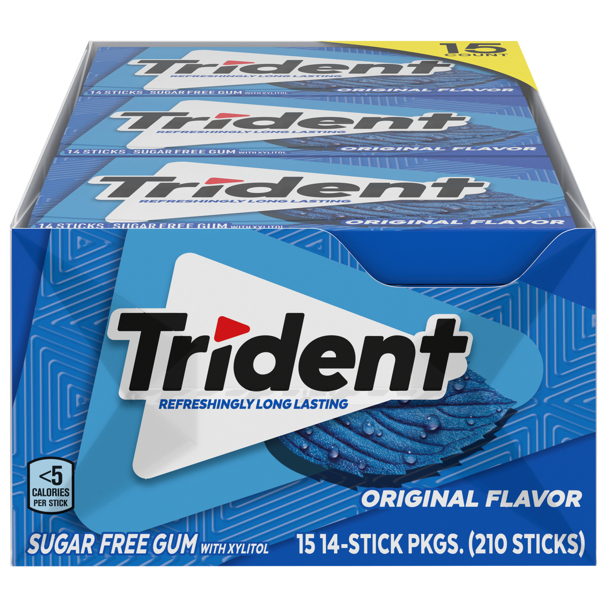 Trident Sugar Free Gum, Original, 14 Pieces, 15 ct
