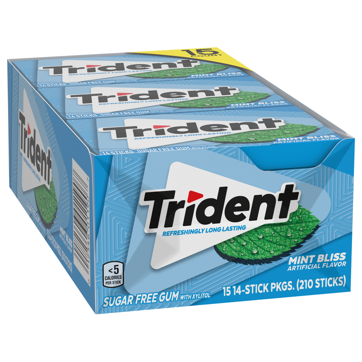 Trident Sugar Free Gum, Mint Bliss, 14 Pieces, 15 ct - Image 3
