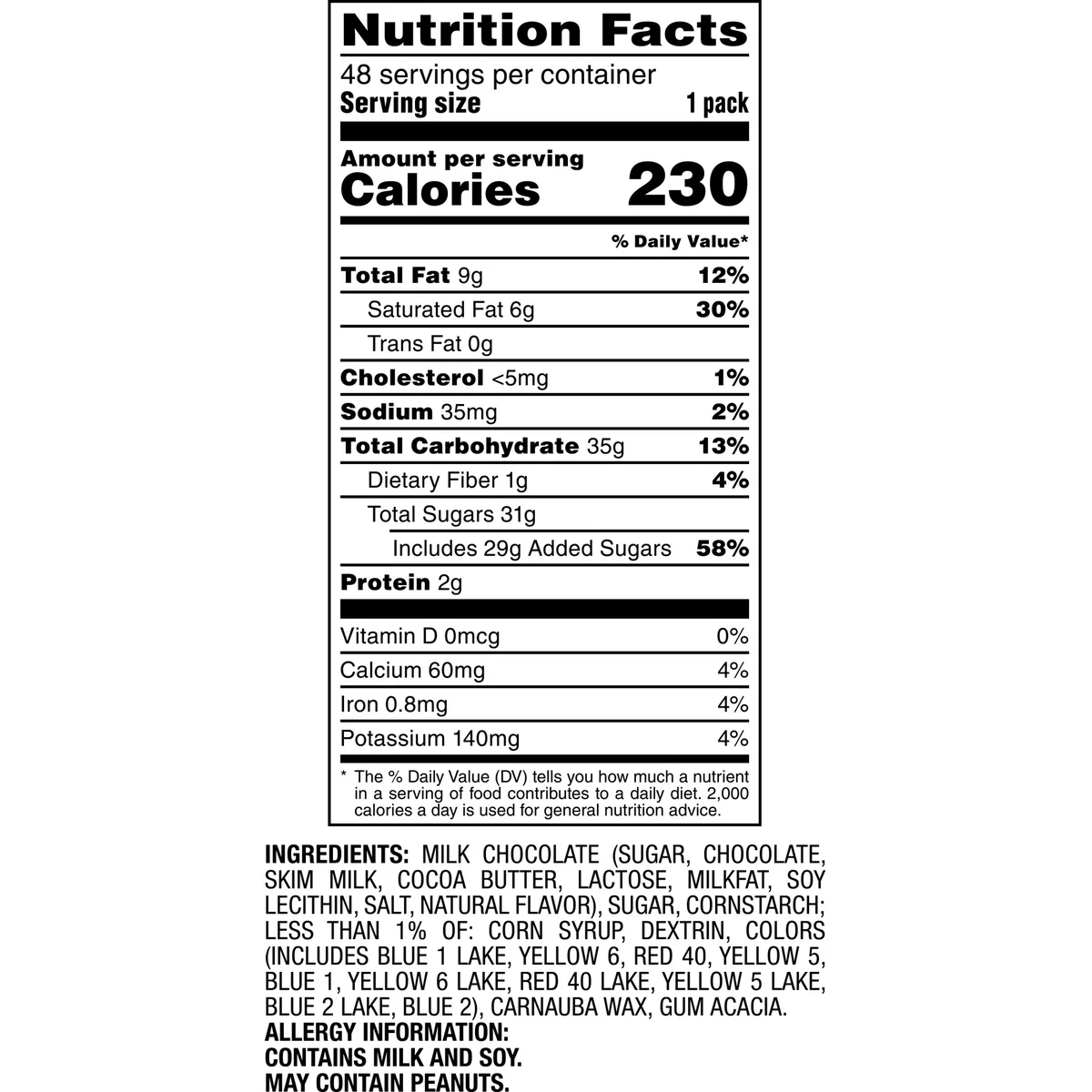 M&M'S Full Size Chocolate Candy, Milk Chocolate, 1.69 oz, 48 ct - Image 7