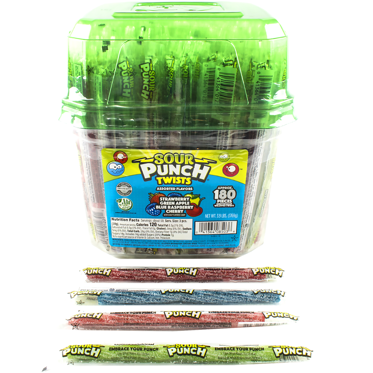 Sour Punch Twists, 6" Individually Wrapped Candy, Assorted Flavors, 180 ct - Image 4