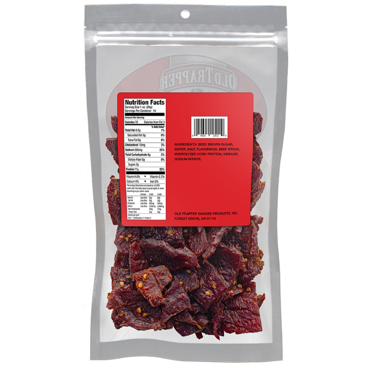 Old Trapper Beef Jerky, Hot & Spicy, 10 oz - Image 2