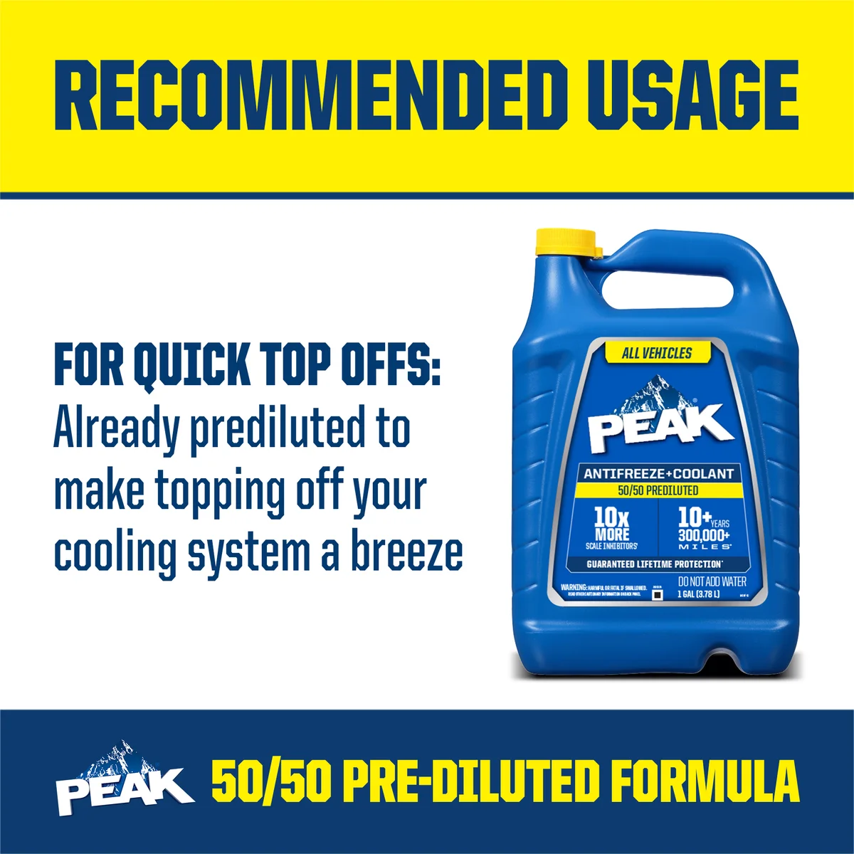 PEAK 50/50 Antifreeze + Coolant, 1 Gallon, 2 ct - Image 4