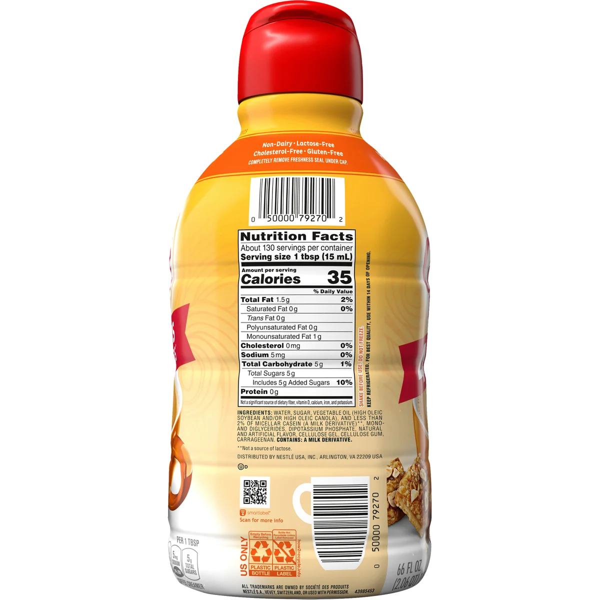 Coffee mate Liquid Coffee Creamer, Non-Dairy, Hazelnut, 66 fl oz - Image 2