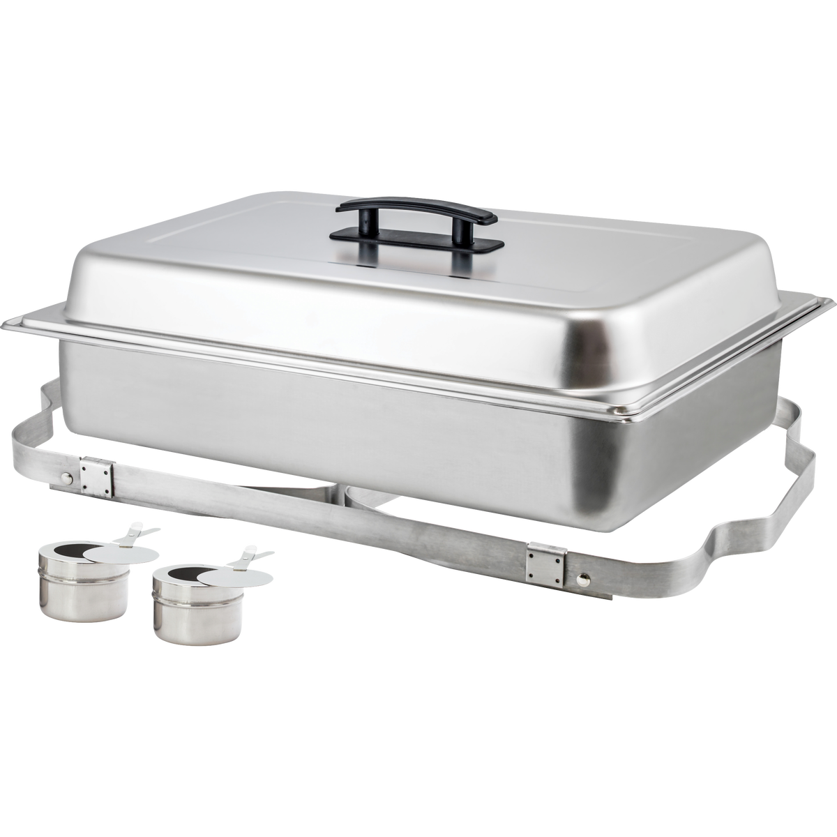 Winco 8 Quart Chafer with Folding Frame, Stainless Steel - Image 2