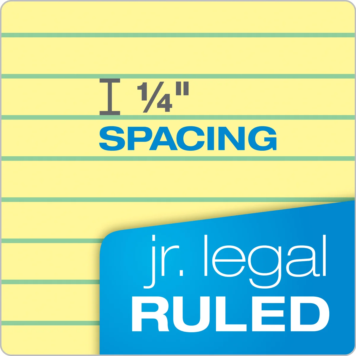 TOPS Junior Legal Notepad, Legal Ruled, Canary Yellow, 5 in x 8 in, 50 Sheets, 24 Pads - Image 4