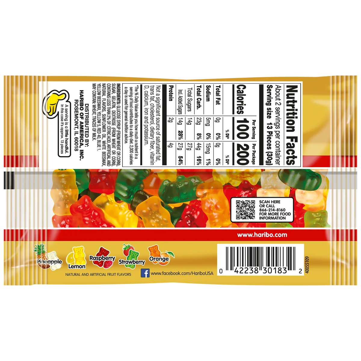 Haribo Goldbears Gummi Candy, 2 oz, 24 ct - Image 3