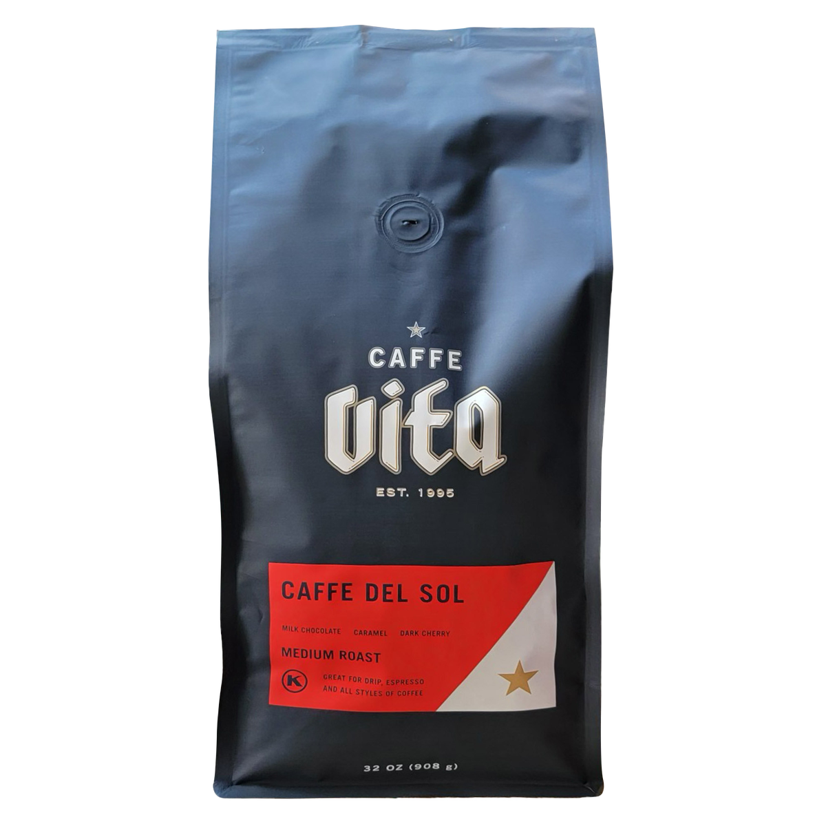 Caffe Vita Caffe Del Sol Whole Bean Coffee, Medium Roast, 2 lbs