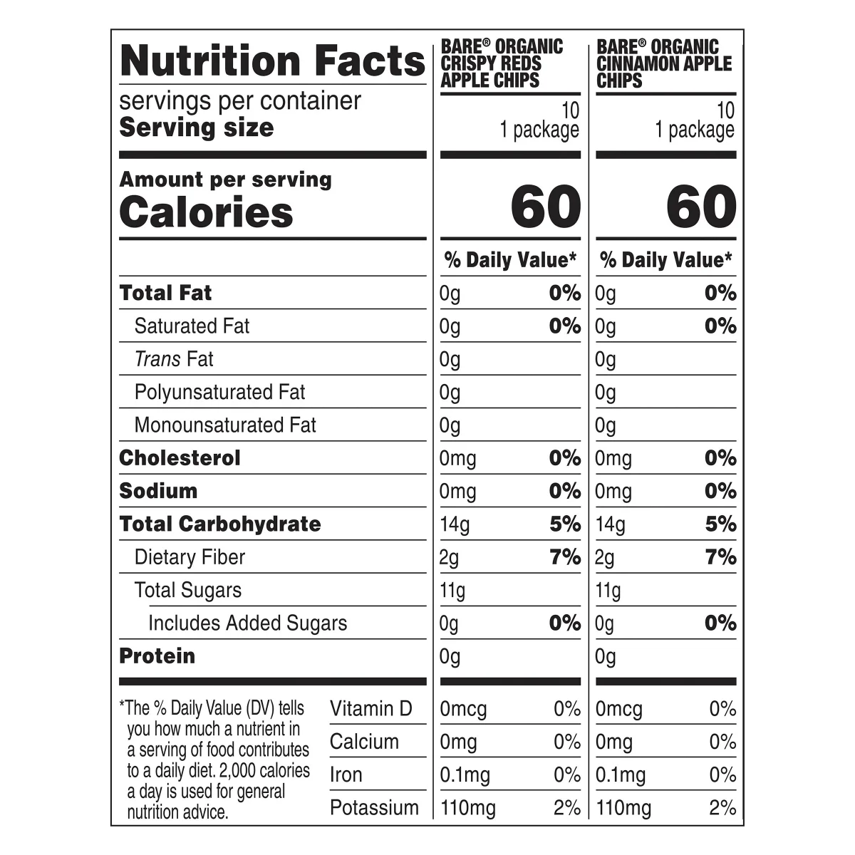 Bare Organic Apple Chips, Variety Pack, 0.53 oz, 20 ct - Image 3
