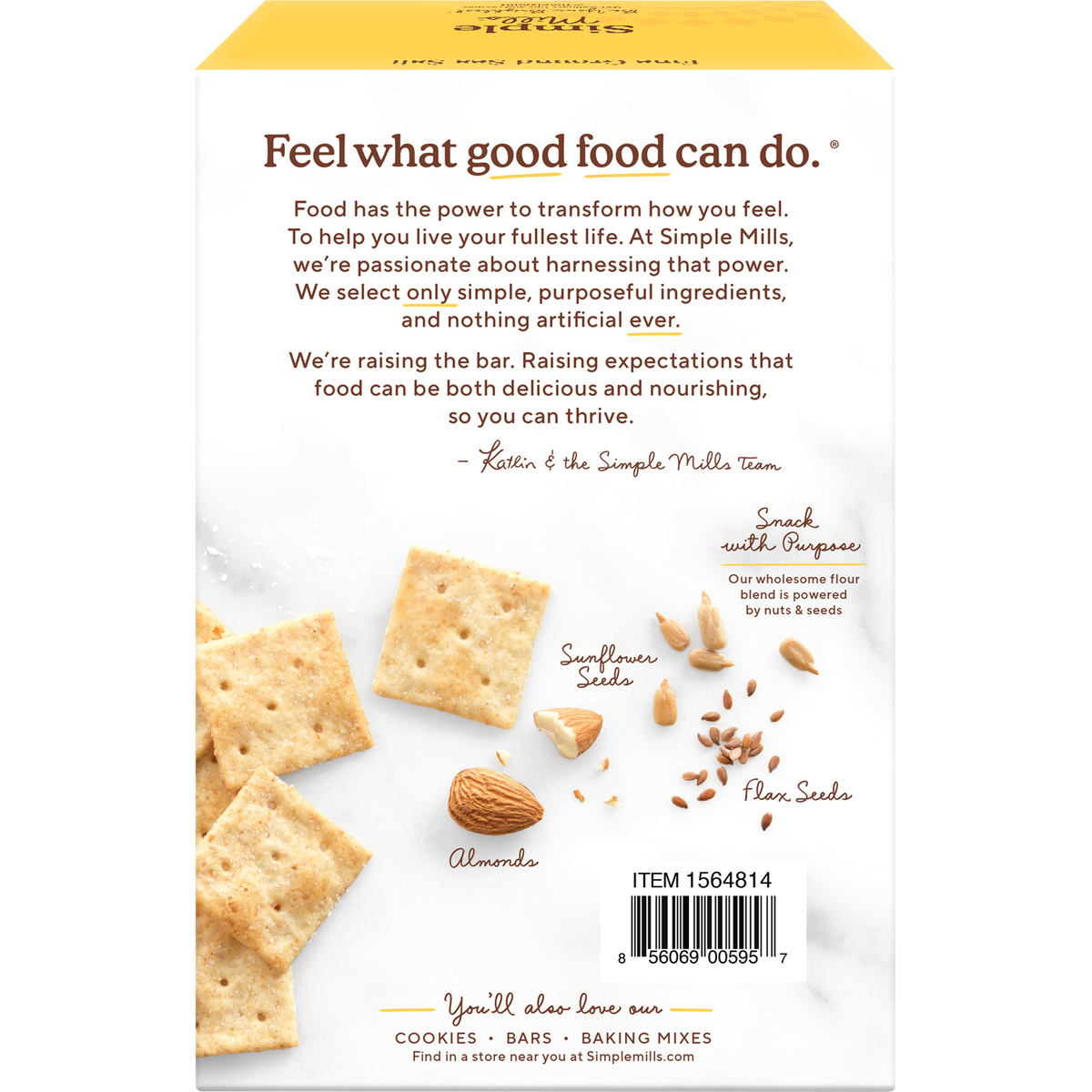 Simple Mills Almond Flour Crackers, Fine Ground Sea Salt, 20 oz - Image 2