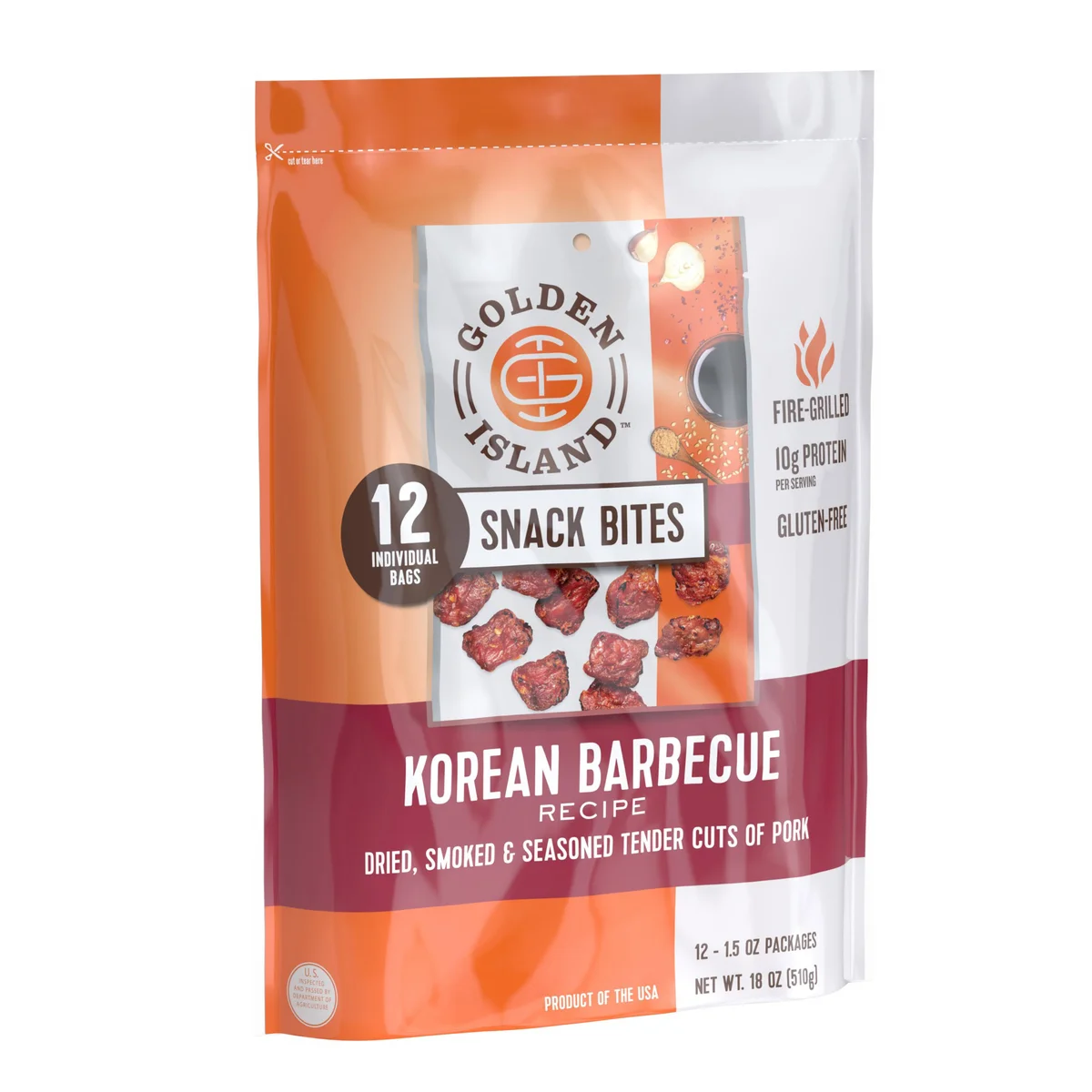 Golden Island Pork Snack Bites, Korean Barbecue, 1.5 oz, 12 ct - Image 3