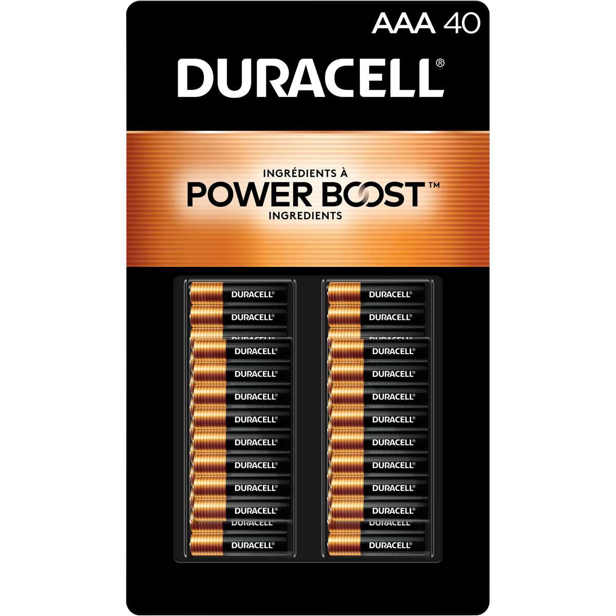 Duracell Power Boost Coppertop Alkaline AAA Batteries, 40 ct