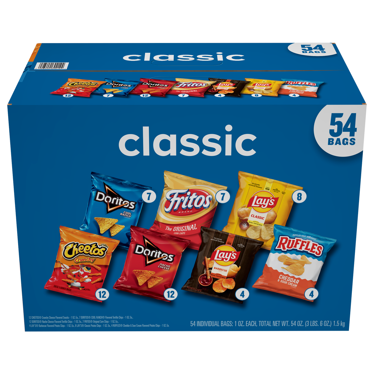 Frito-Lay Classic Mix, Variety Pack, 1 oz, 54 ct