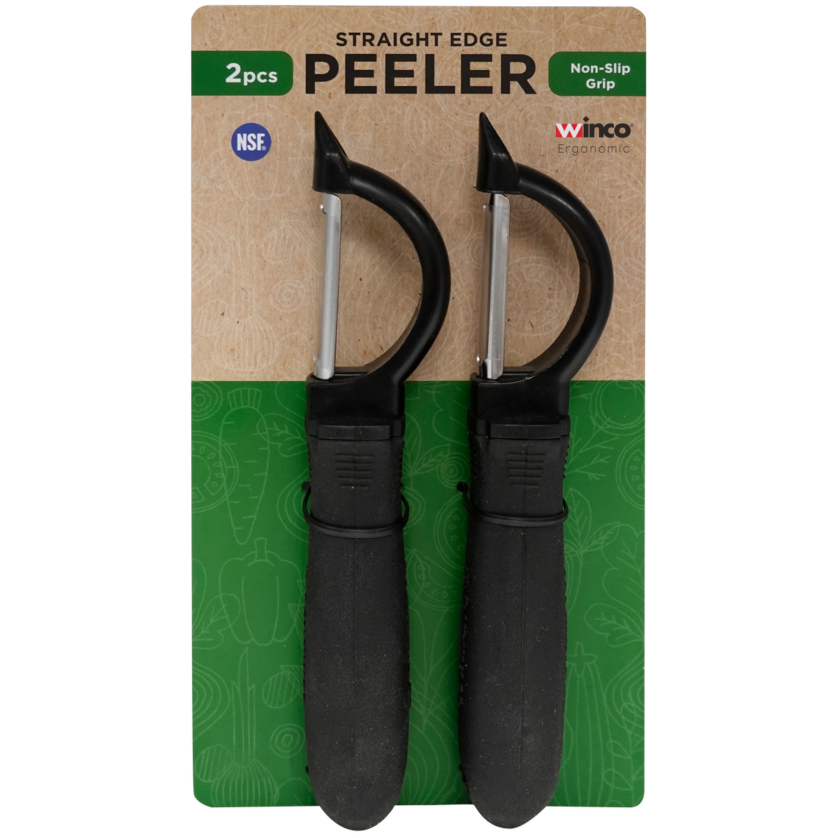 Winco Straight Edge Peeler, Stainless Steel, 2 ct