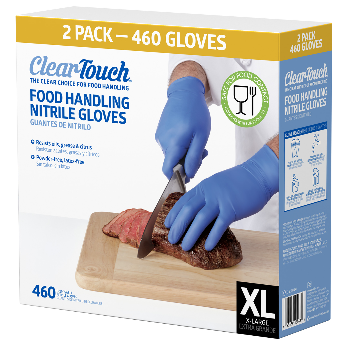 Clear-Touch Food Handling Nitrile Gloves, Extra-Large, Blue, 460 ct - Image 2