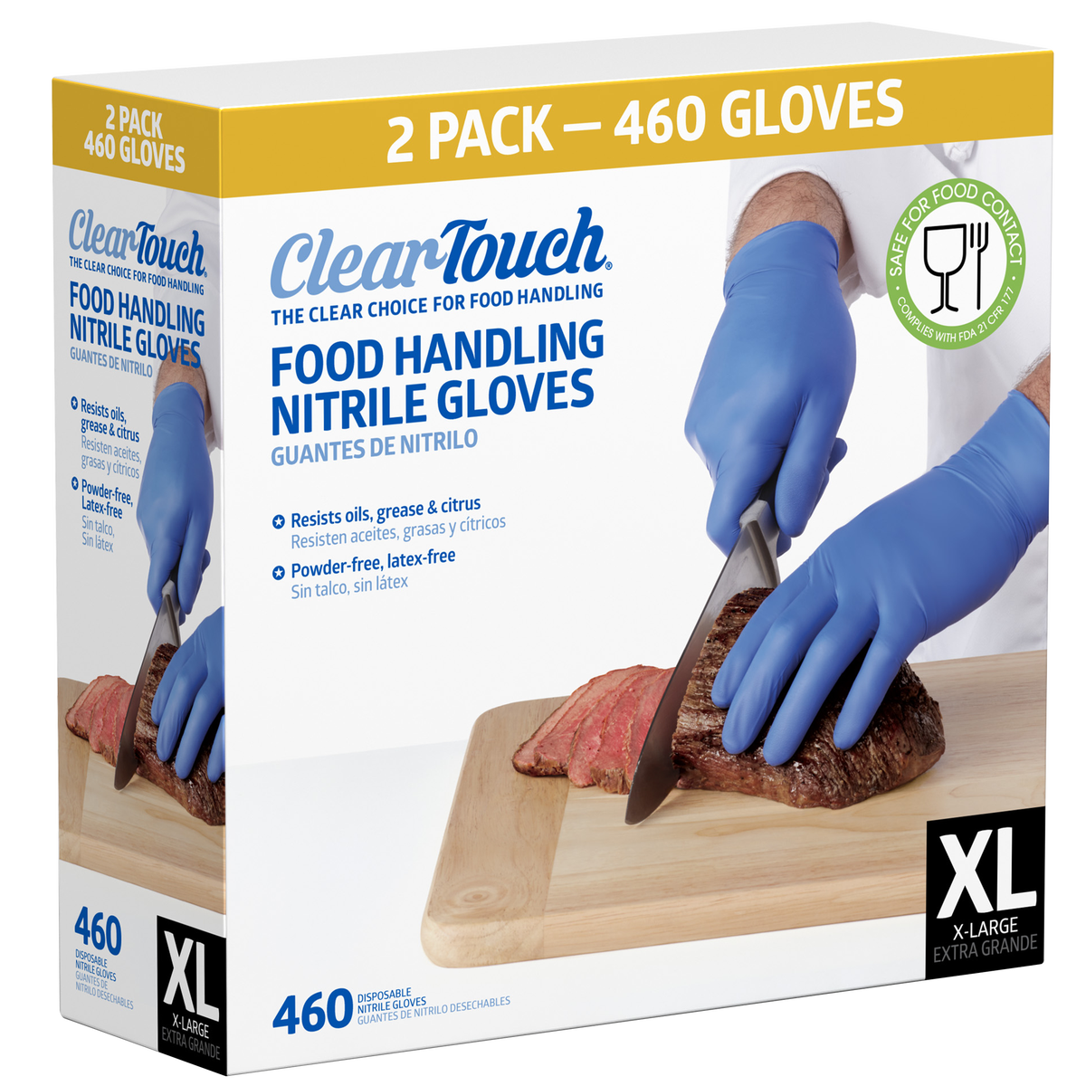 Clear-Touch Food Handling Nitrile Gloves, Extra-Large, Blue, 460 ct - Image 3