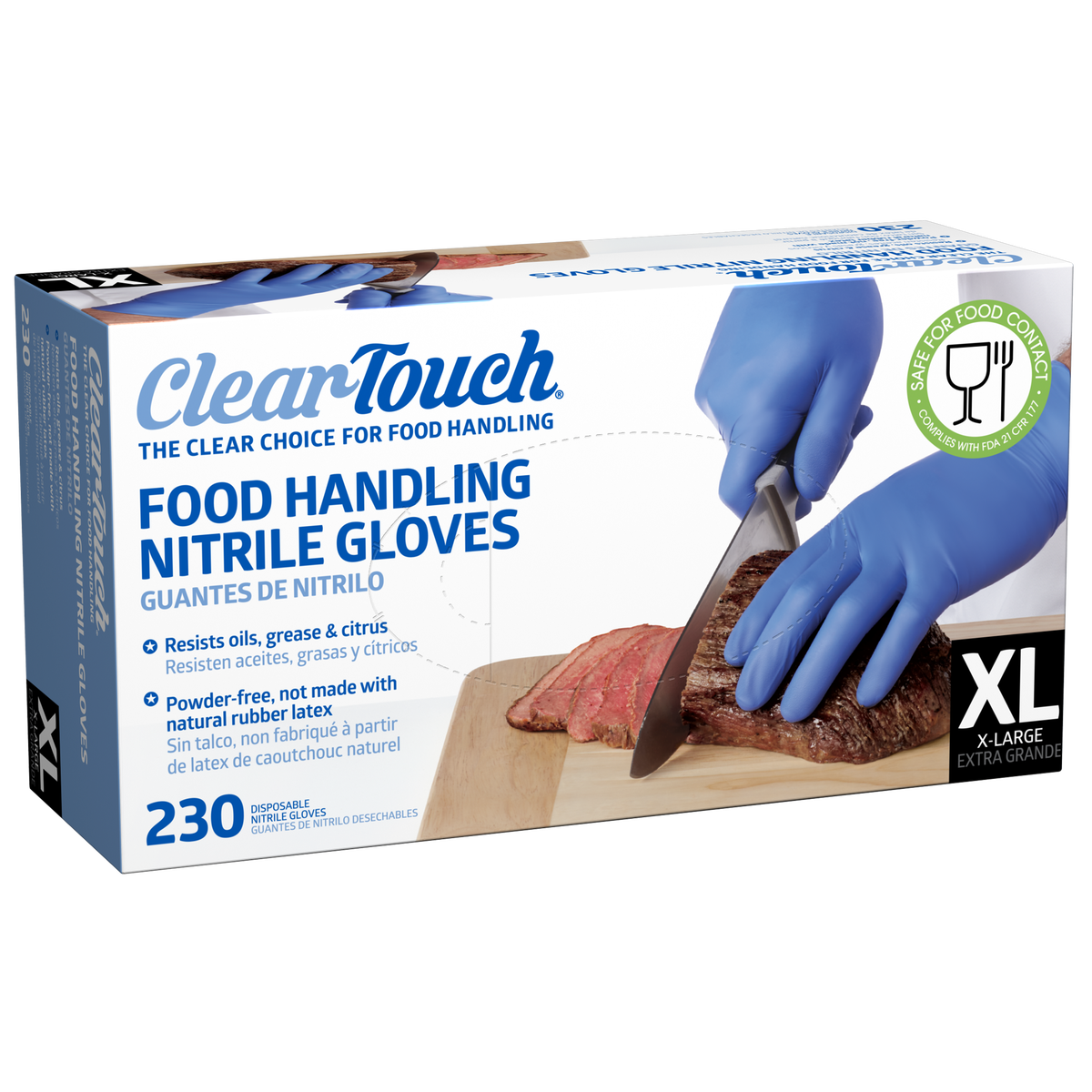 Clear-Touch Food Handling Nitrile Gloves, Extra-Large, Blue, 460 ct - Image 5