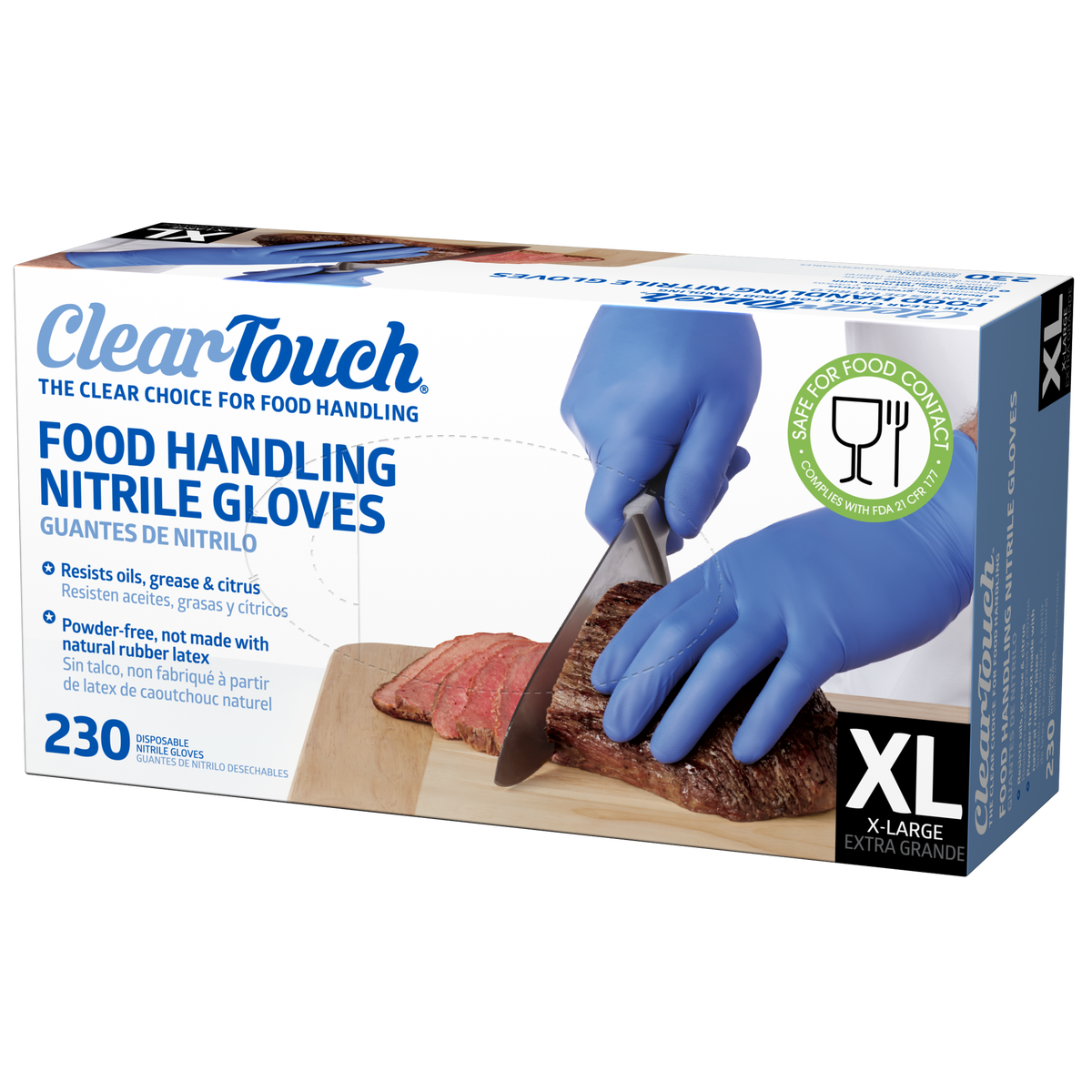 Clear-Touch Food Handling Nitrile Gloves, Extra-Large, Blue, 460 ct - Image 6