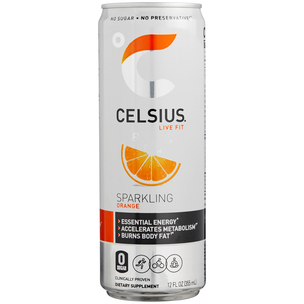 CELSIUS Energy Drink, Sparkling Orange, 12 fl oz, 24 ct