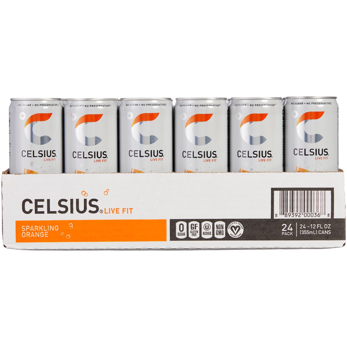 CELSIUS Energy Drink, Sparkling Orange, 12 fl oz, 24 ct - Image 2