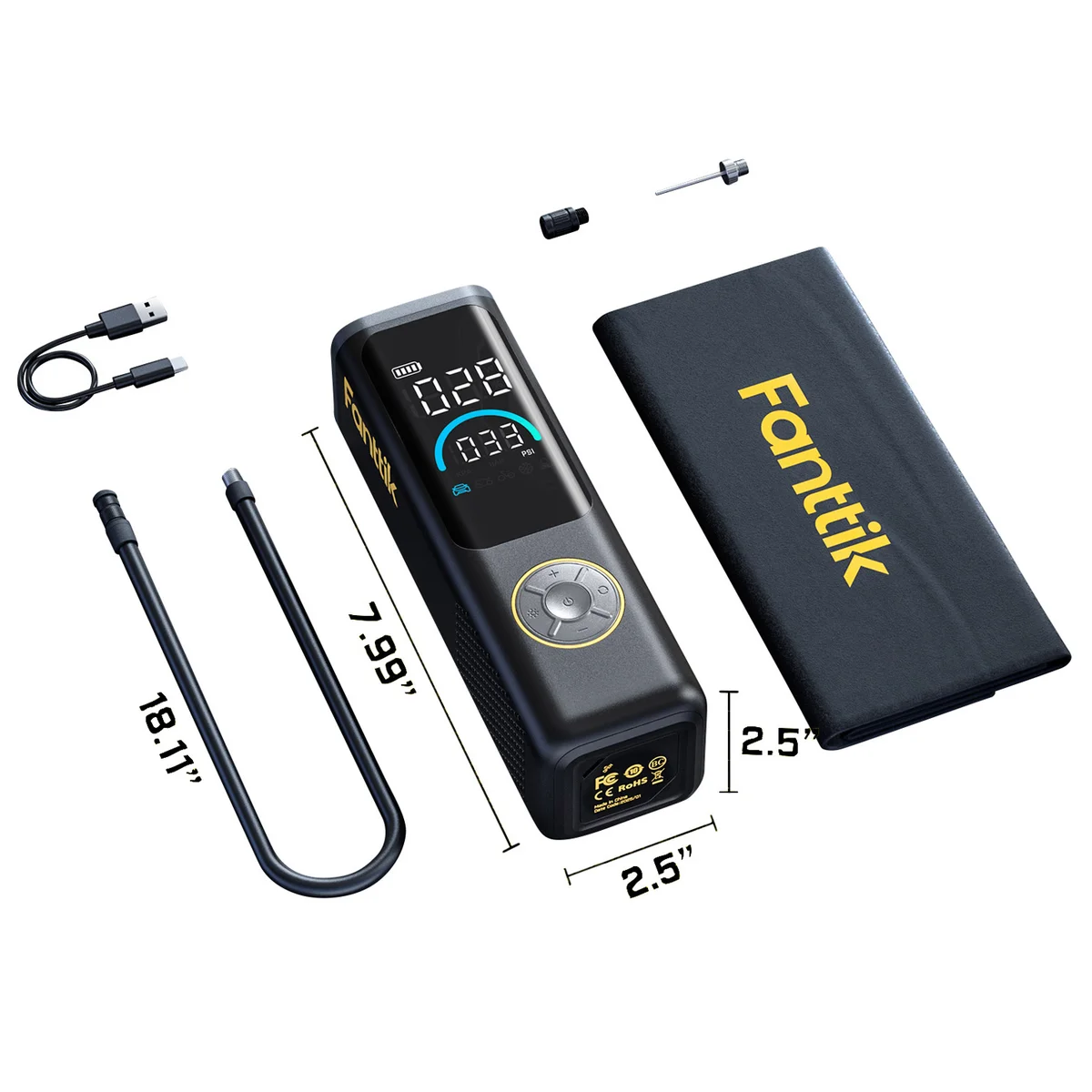 Fanttik S200 APEX Portable Air Pump and Tire Inflator with Power Bank - Image 4