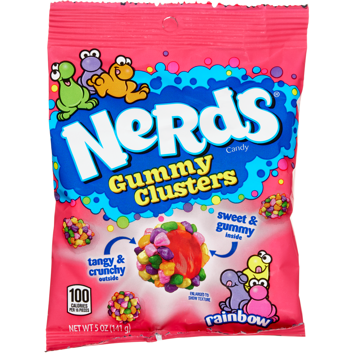 Nerds Gummy Clusters, Rainbow, 5 oz Peg Bag, 12 ct - Image 2