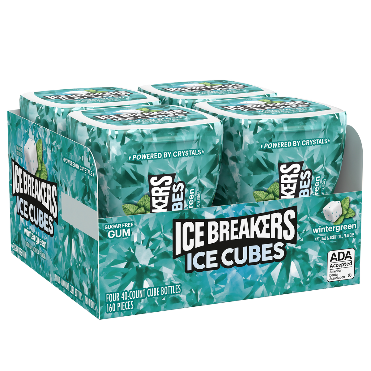 Ice Breakers Ice Cubes Sugar Free Gum, Wintergreen, 40 pieces, 4 ct
