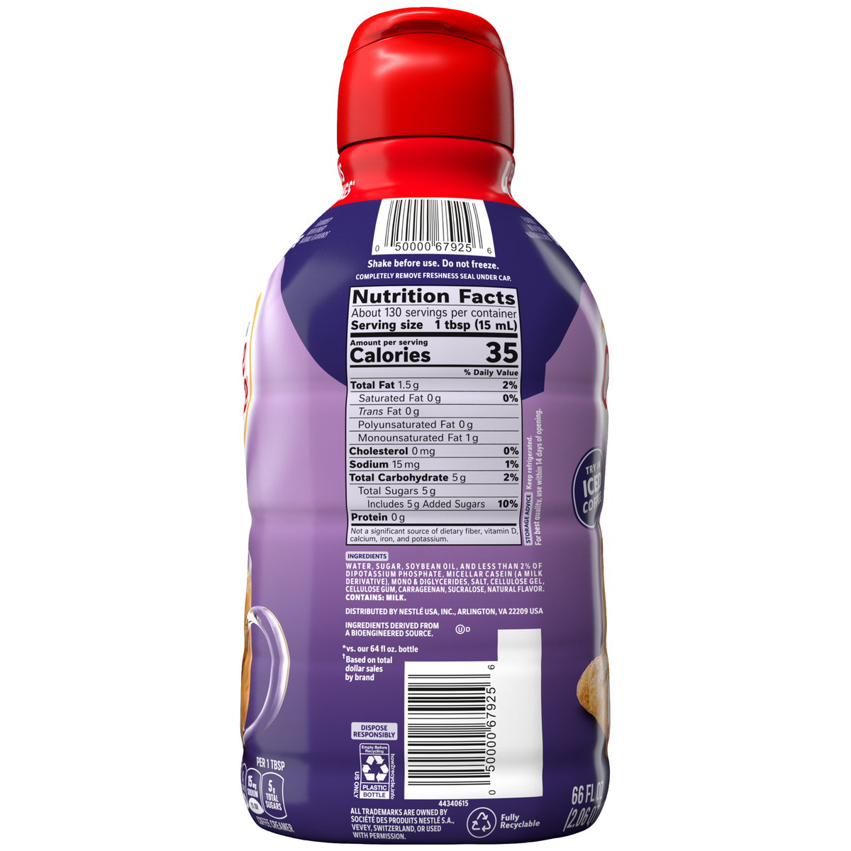 Coffee mate Liquid Coffee Creamer, Non-Dairy, Italian Sweet Cr?me, 66 fl oz - Image 2
