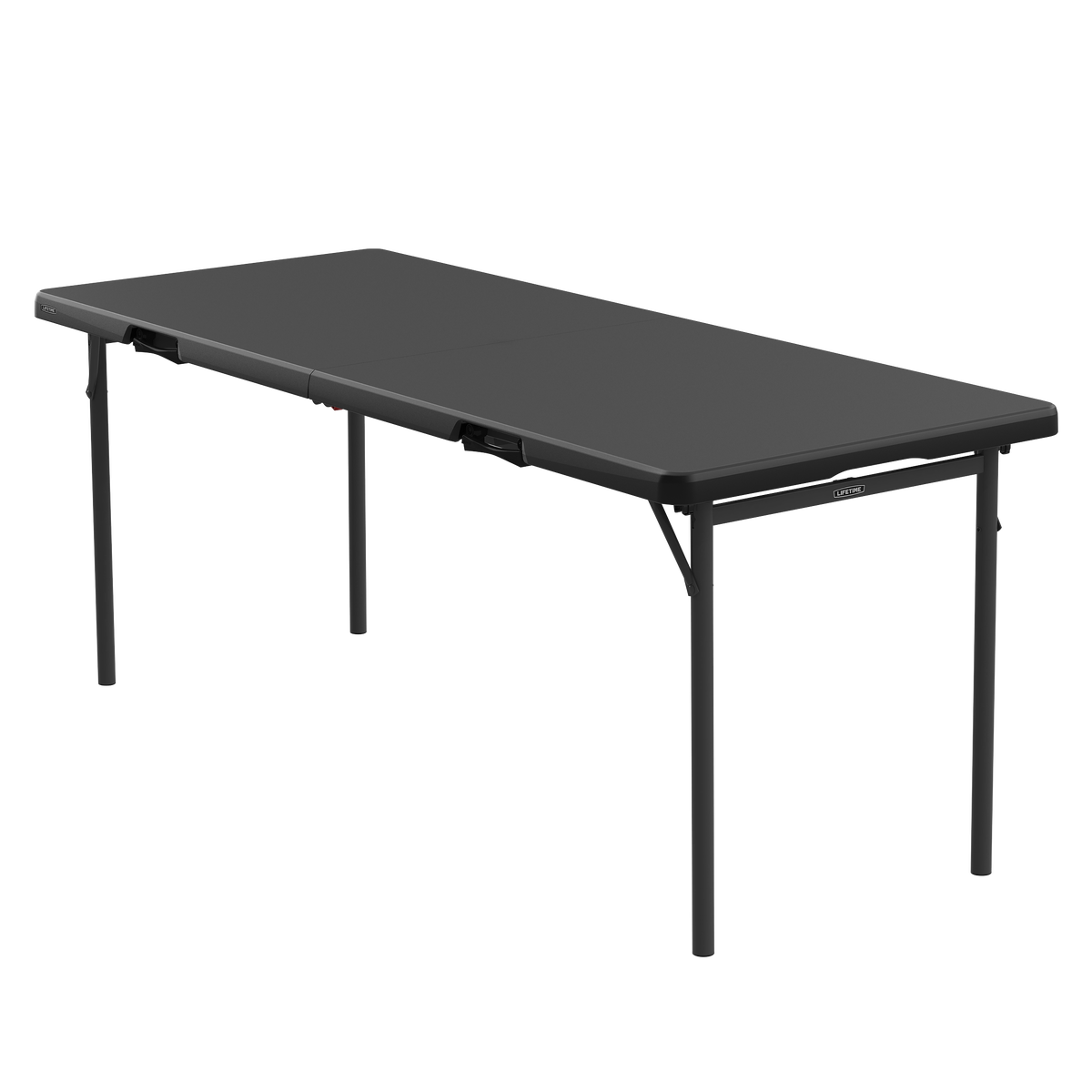 Lifetime Commercial Fold-In-Half Table, 72"L x 30"W x 29"H, Black