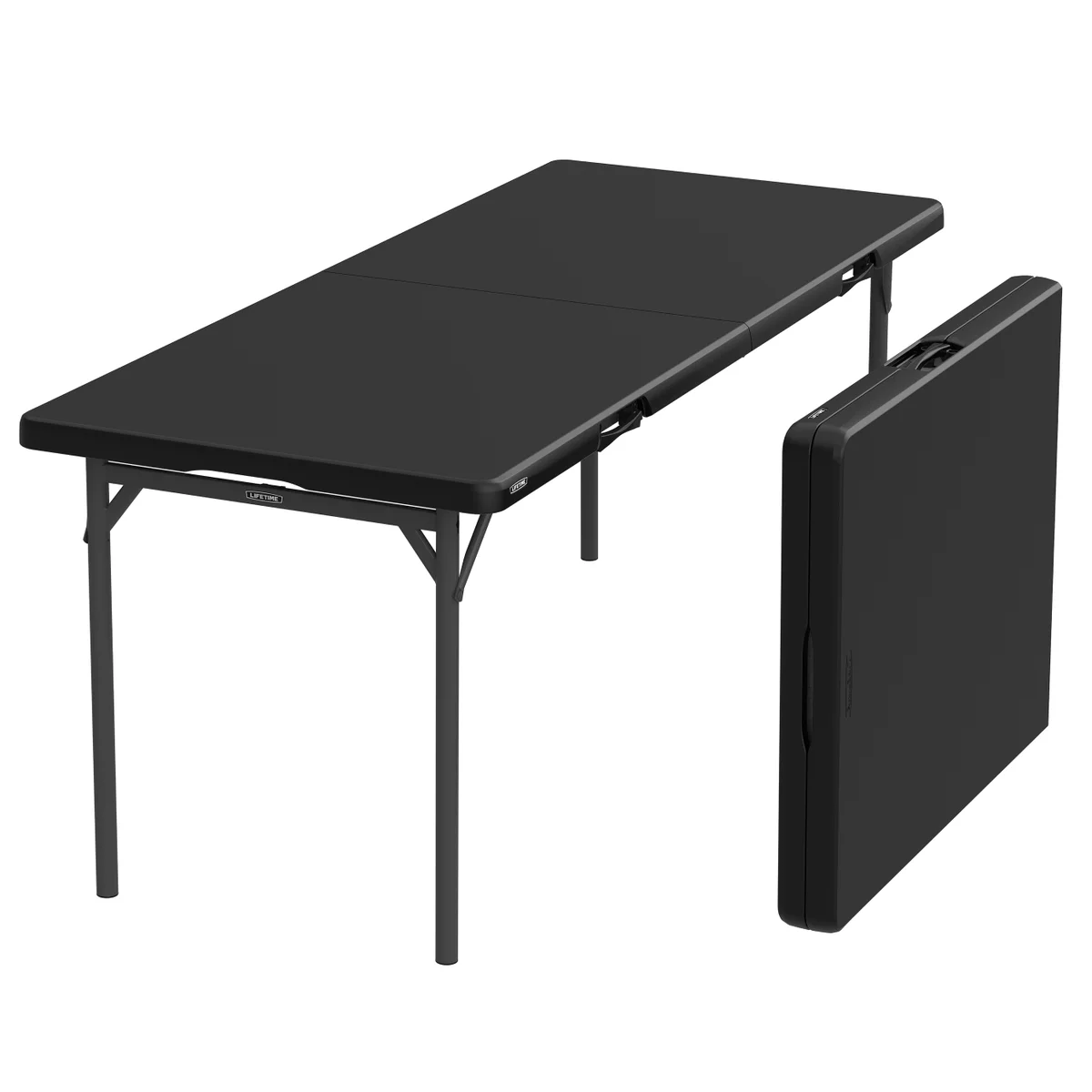 Lifetime Commercial Fold-In-Half Table, 72"L x 30"W x 29"H, Black - Image 2