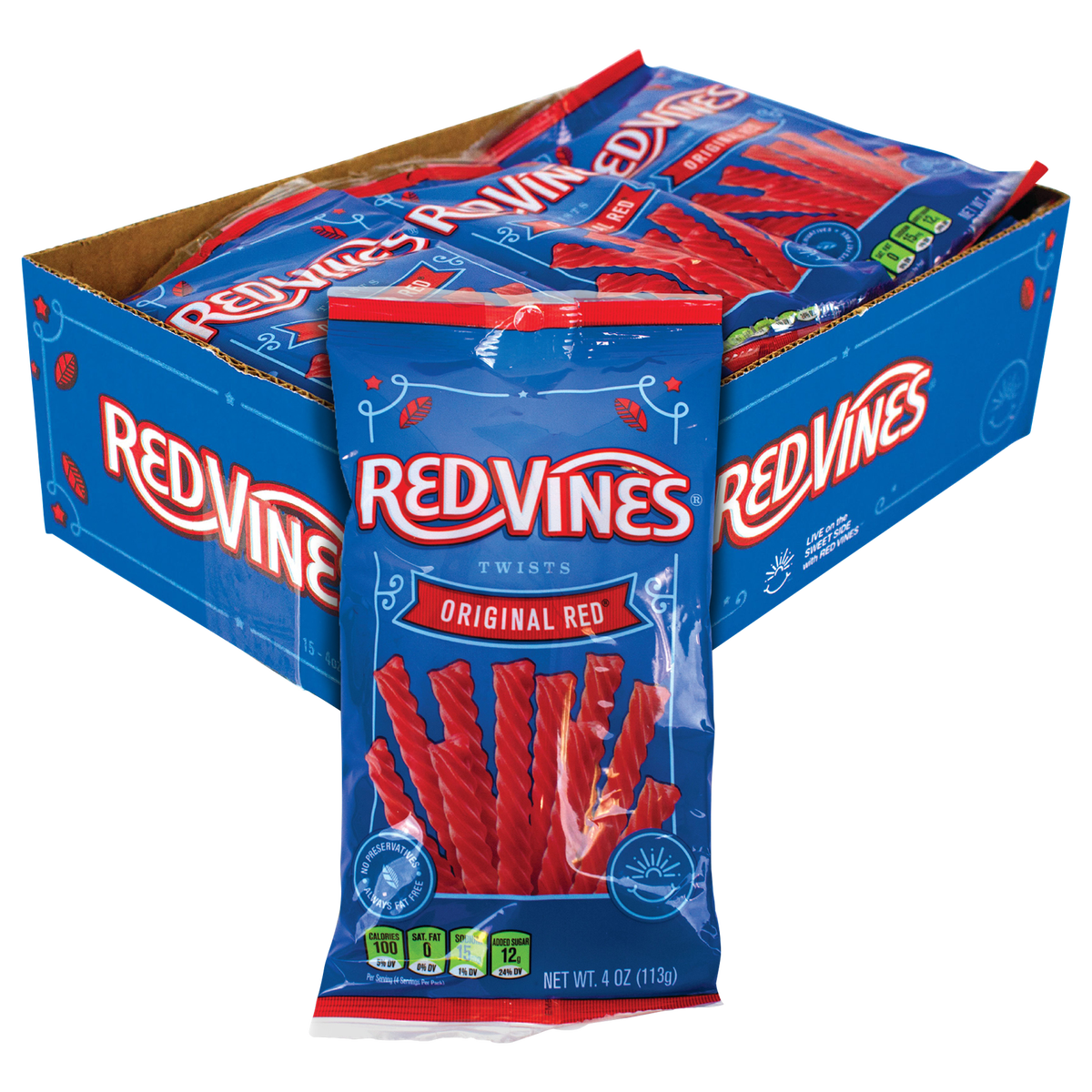Red Vines Twists, Original Red Licorice Candy, 4 oz, 15 ct - Image 3