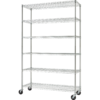TRINITY NSF 6-Tier Wire Shelving Rack, 48" x 18" x 72"