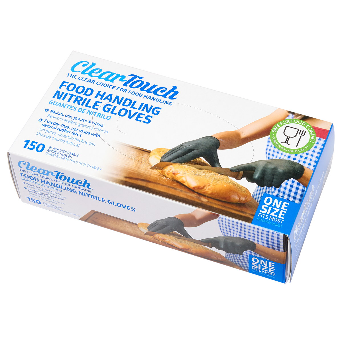 Clear-Touch Food Handling Nitrile Gloves, One Size, Black, 150 ct - Image 3