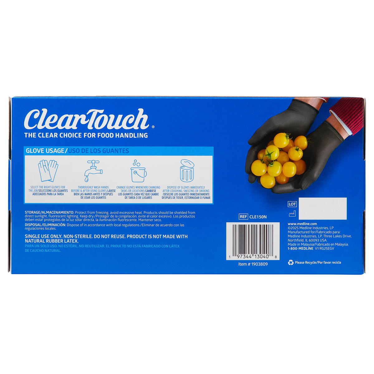 Clear-Touch Food Handling Nitrile Gloves, One Size, Black, 150 ct - Image 4