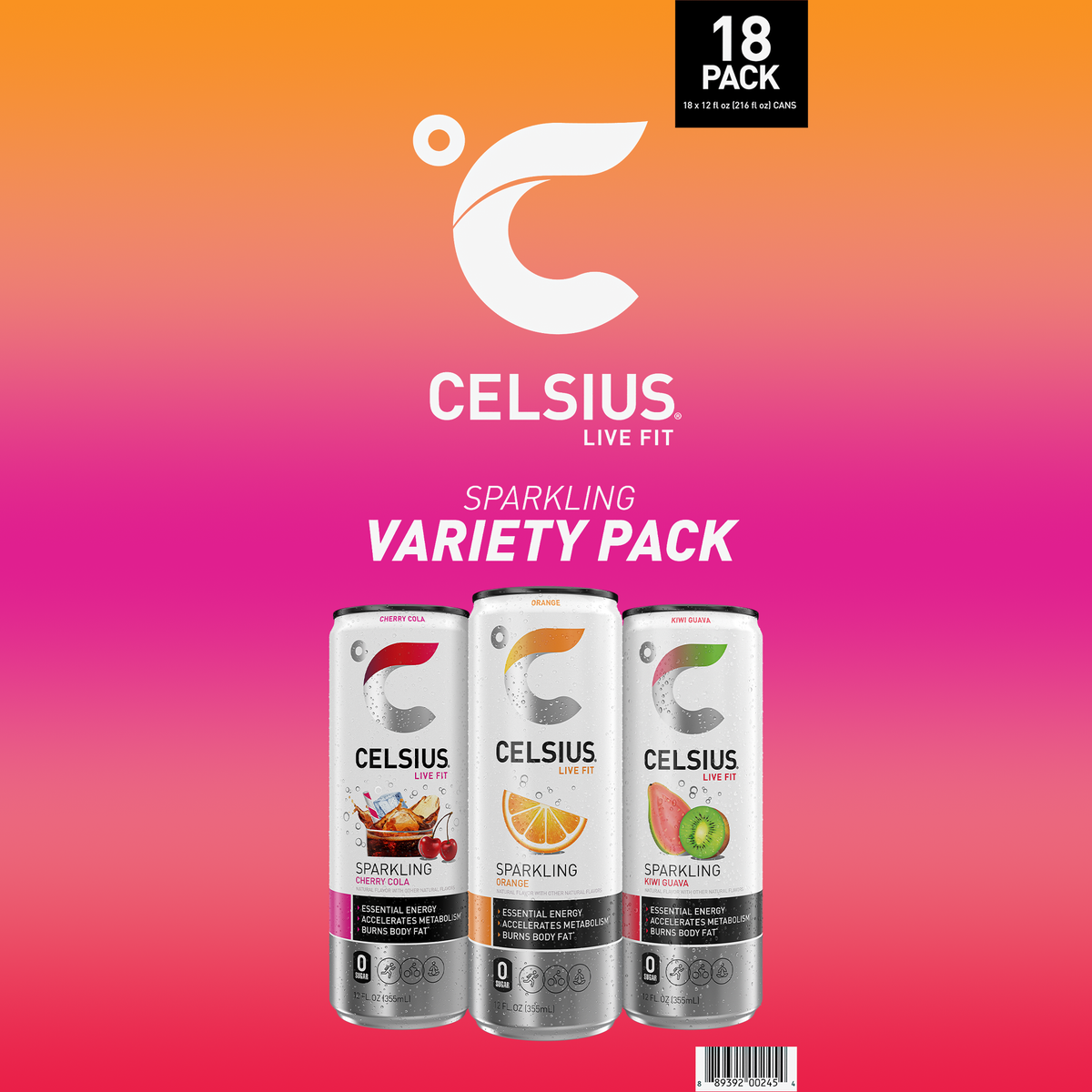 CELSIUS Live Fit Energy Drink, Variety Pack, 12 fl oz, 18 ct - Image 9