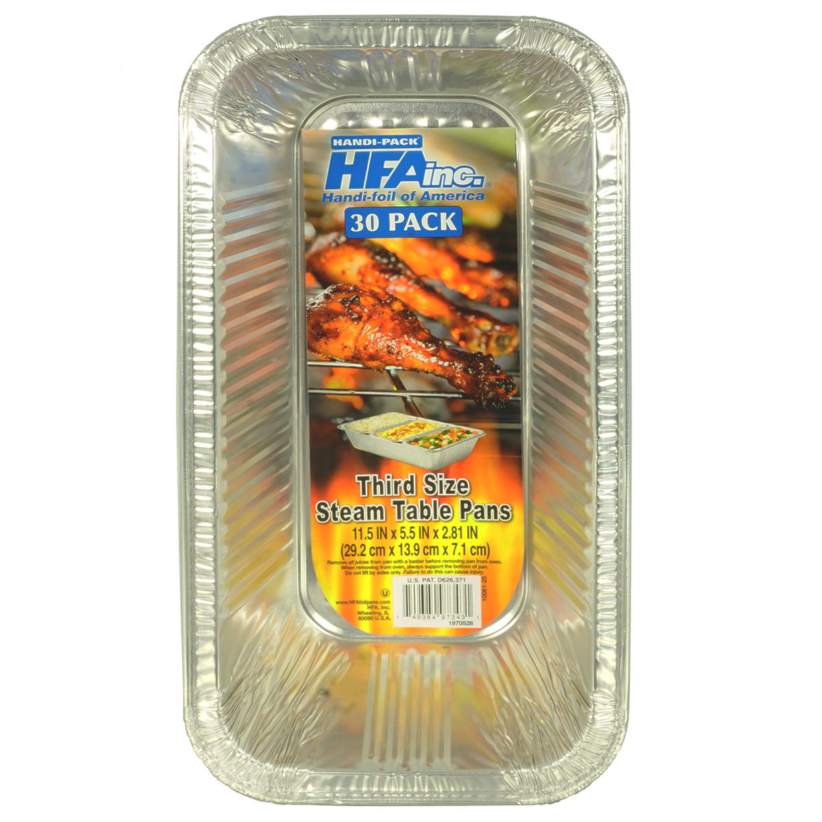 HFA Handi-Foil Steam Table Pan, Third Size, 30 ct