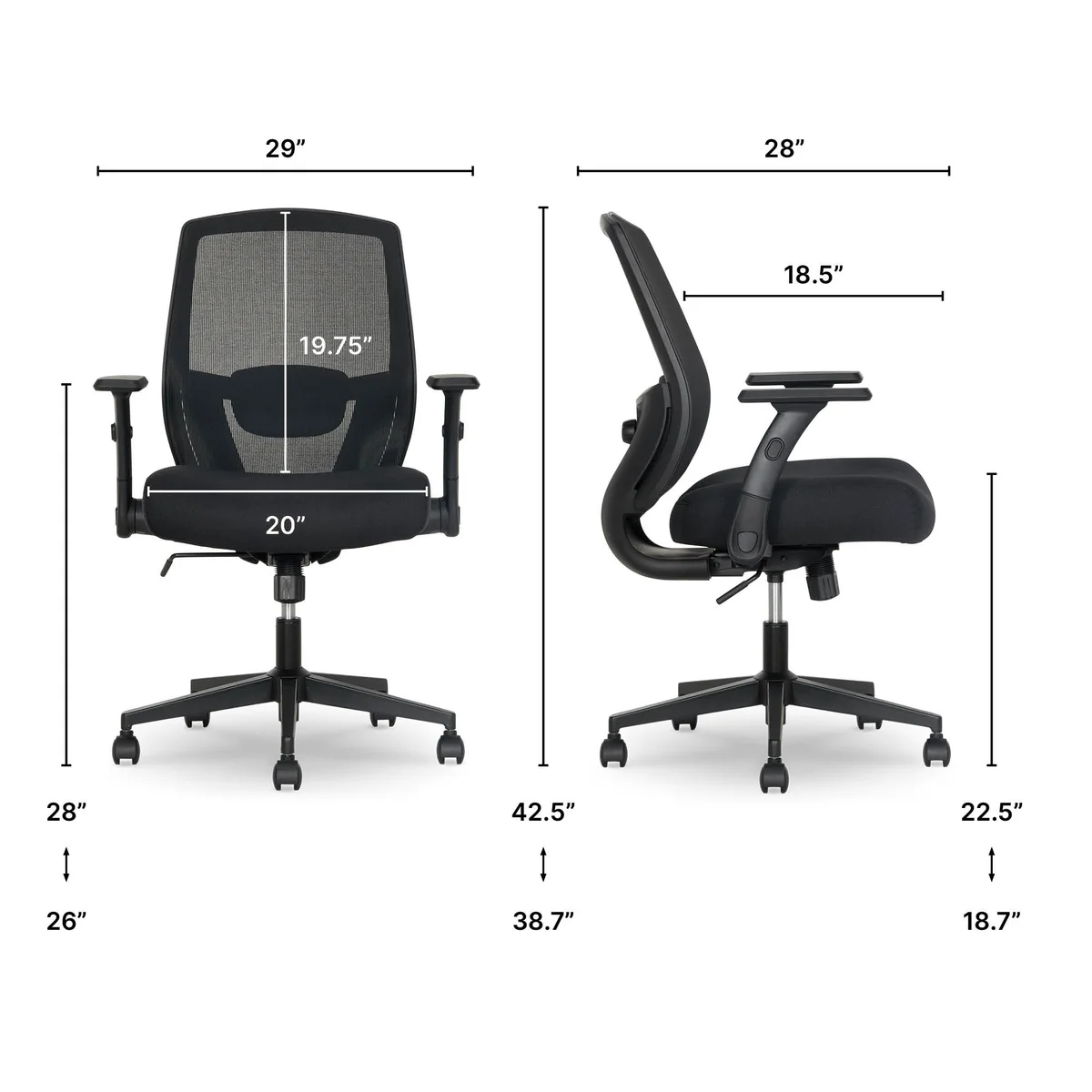 True Innovations ErgoRest Mesh Office Chair with Memory Foam Seat - Image 3