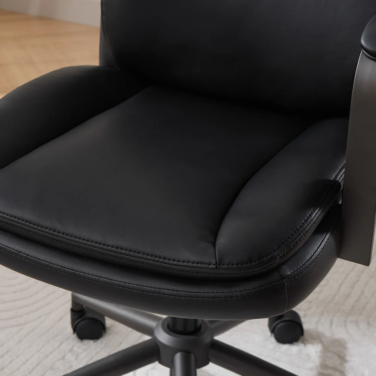 True Innovations Modern Mid-Back Office Chair, Black - Image 6
