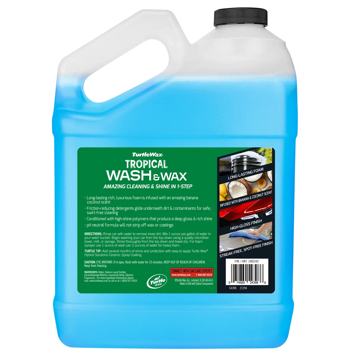 TurtleWax Car Wash and Wax, Coconut Banana, 128 fl oz - Image 2
