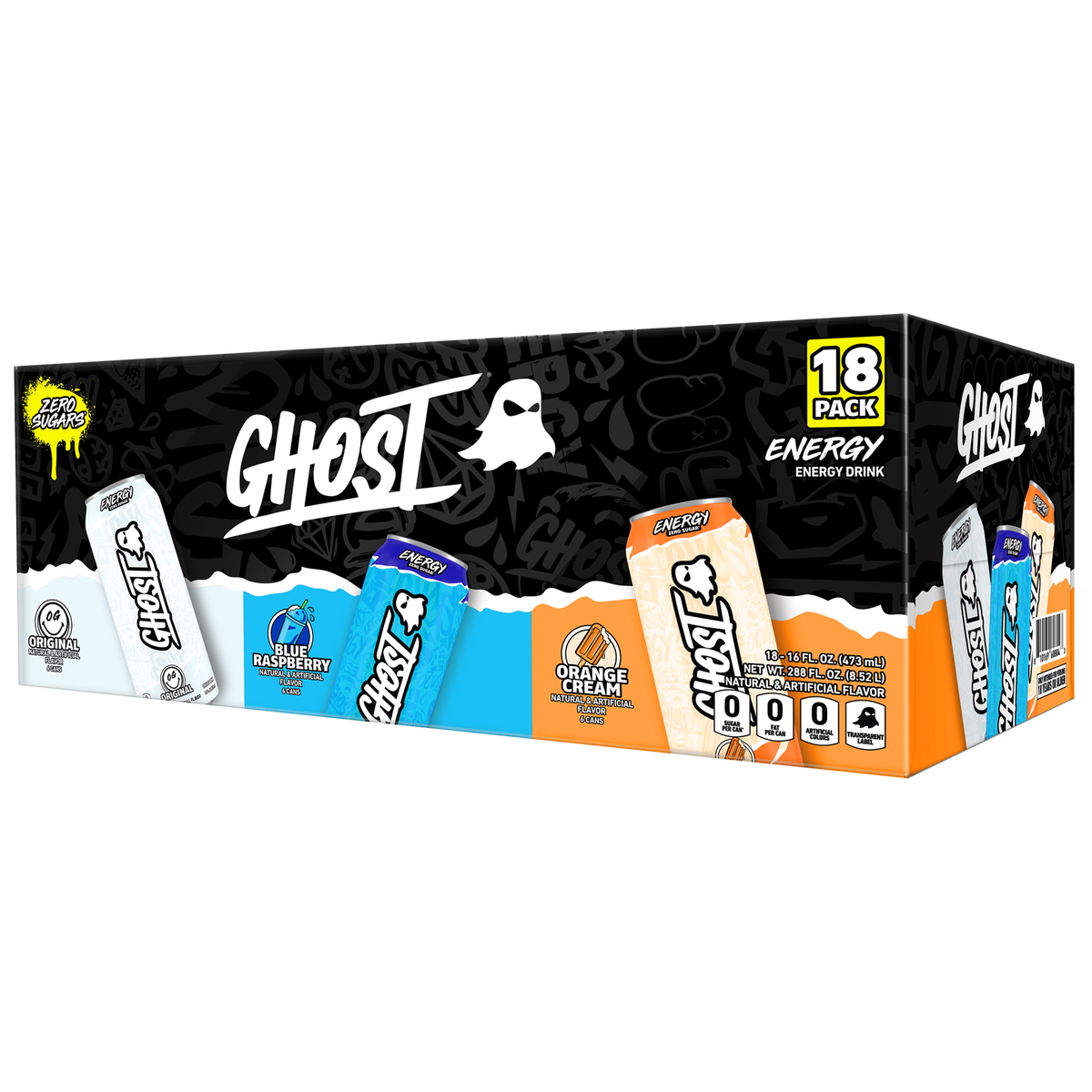Ghost Energy Drink, Zero Sugar, Variety Pack, 16 fl oz, 18 ct - Image 2