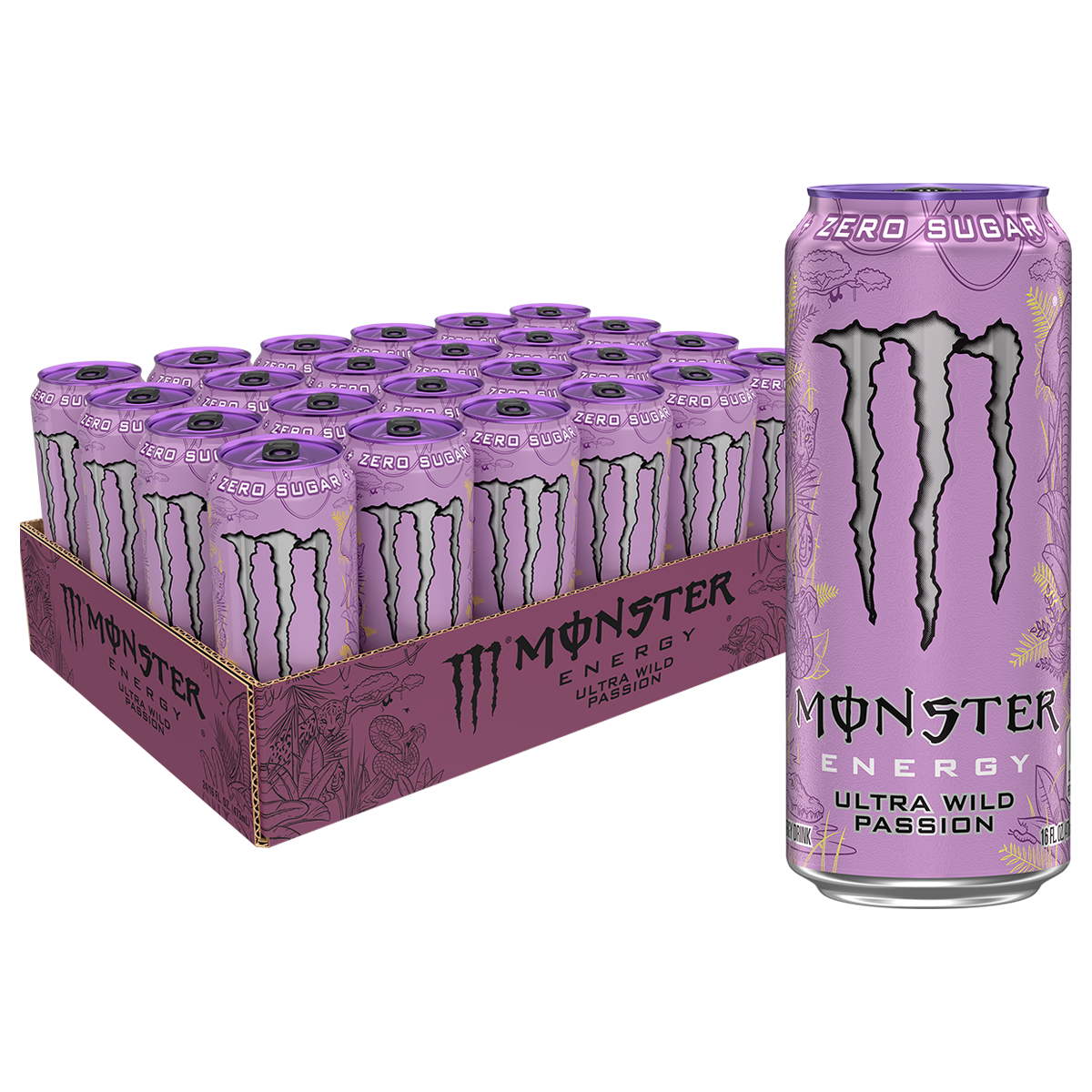 Monster Energy Drink, Zero Sugar, Ultra Wild Passion, 16 fl oz, 24 ct - Image 2