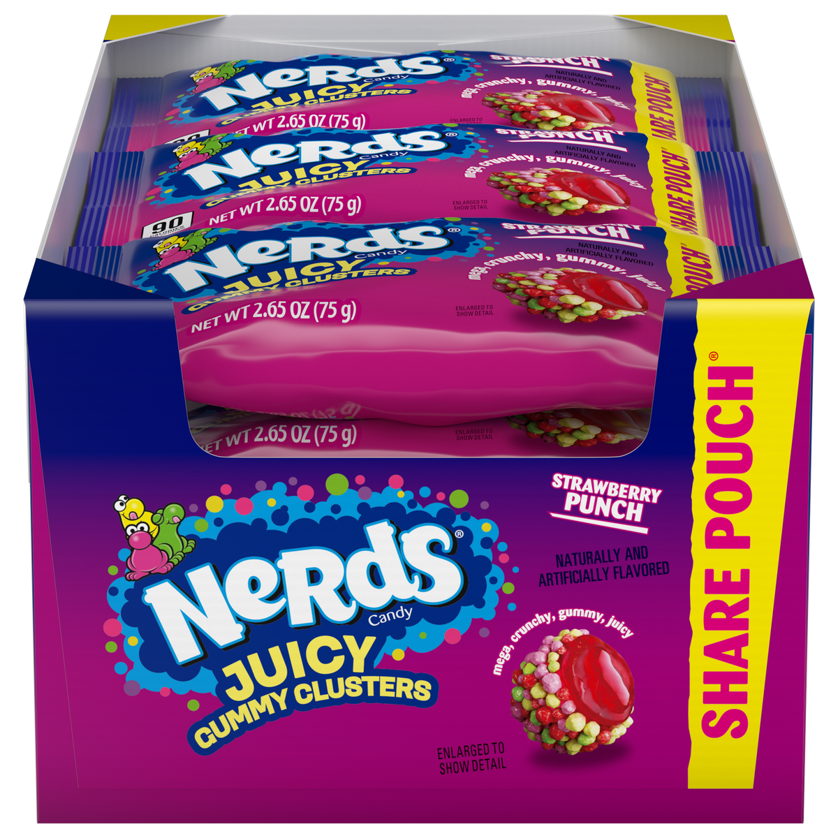 Nerds Juicy Gummy Clusters, Strawberry Punch, 2.65 oz, 12 ct